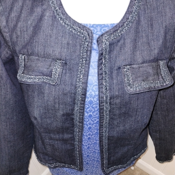 Christopher Banks soft Blue Jean Blazer Jacket size small - Picture 4 of 7